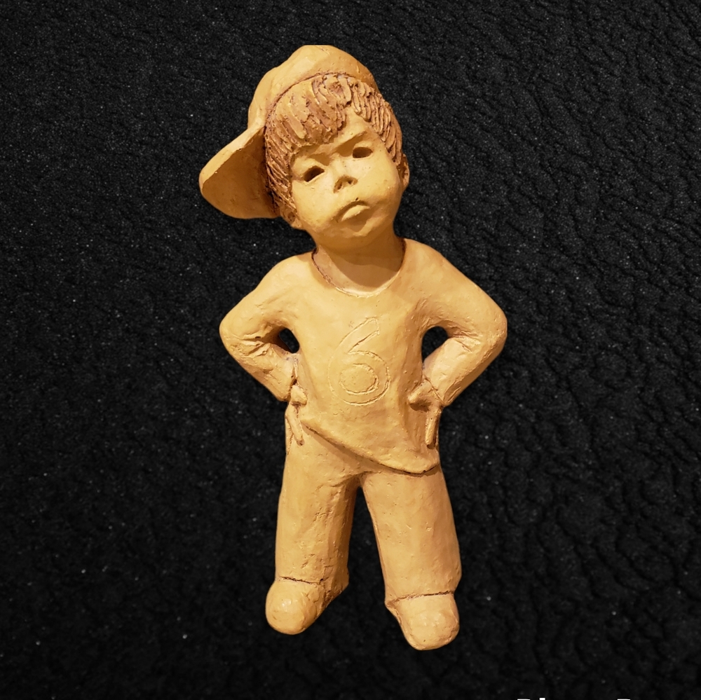 LEE BORTIN ORIGINALS, Vintage Boy W/#6 Shirt And Baseball Cap